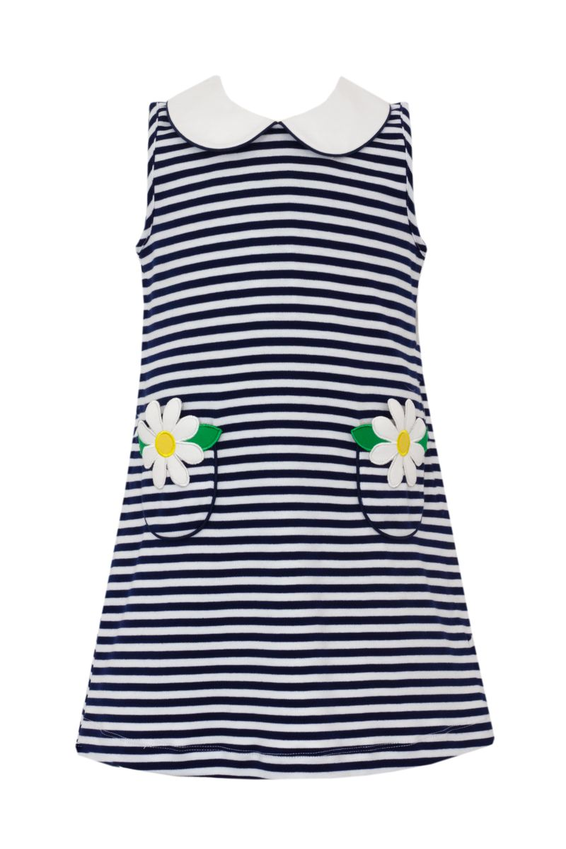 CHERRIES - Periwinkle knit stripe sundbubble w/ white collar (5006F-CS27)