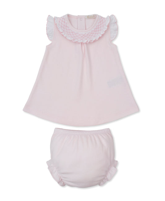 CLB Smocked Ruffle Dress Set w/ Hand Smocking