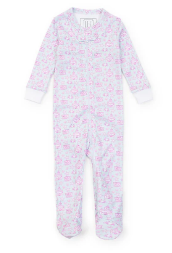 Parker Zipper Pajama Sandcastles Pink