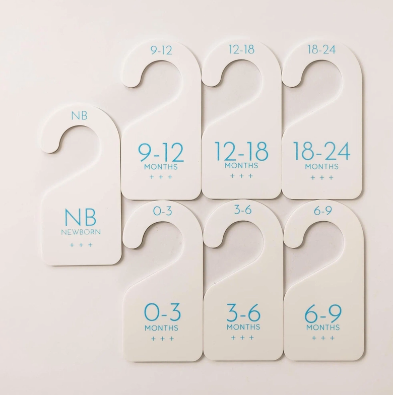 Set of 7 Acrylic Baby Closet Dividers - Blue