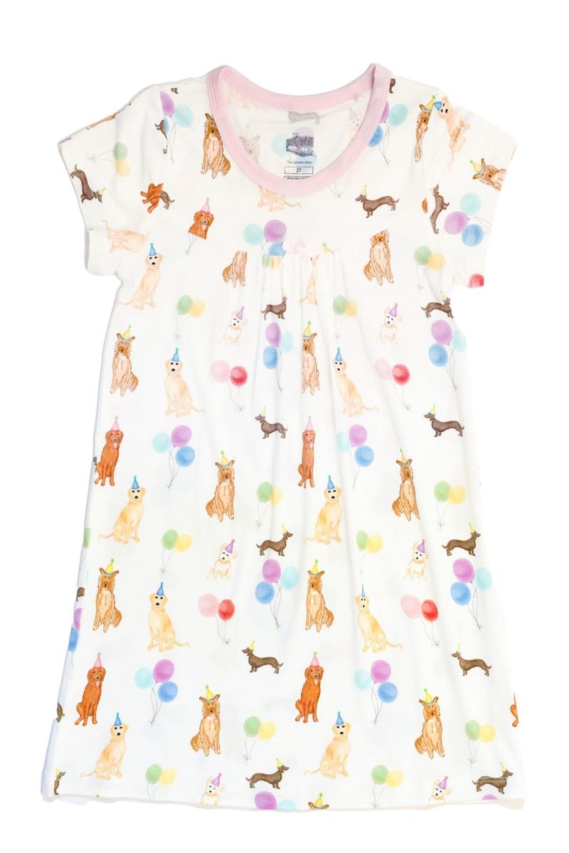 Pink Party Dogs Bamboo Dress