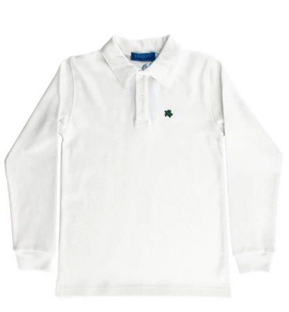 Harry Long Sleeve Knit Polo - White
