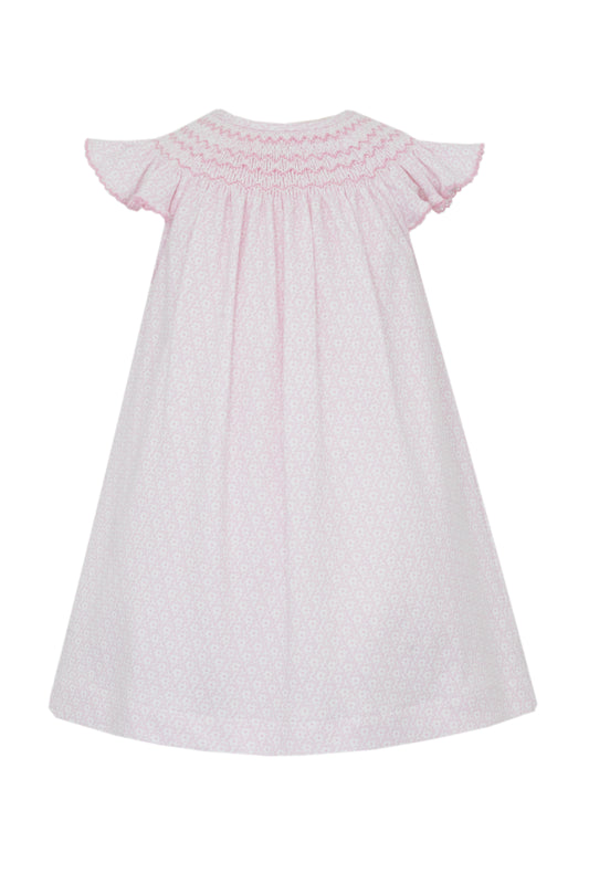 Ivanna Pink Flower Knit Print Angel Wing Bishop
