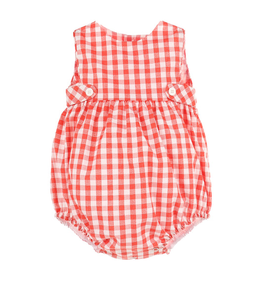 Gingham Boy Bubble - Red