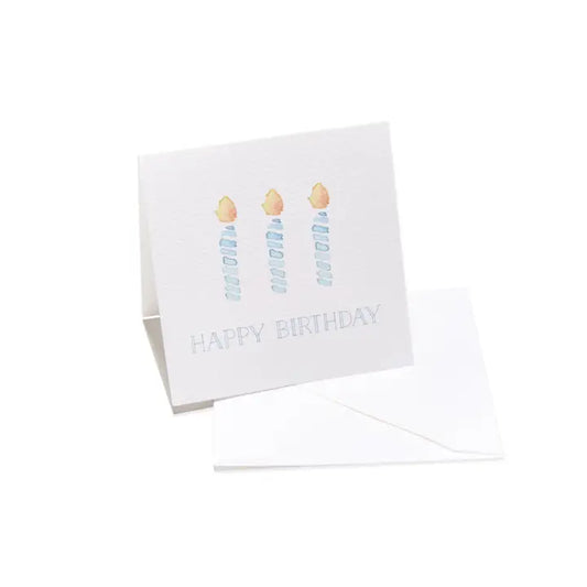"Happy Birthday" Blue Candles Enclosure Card