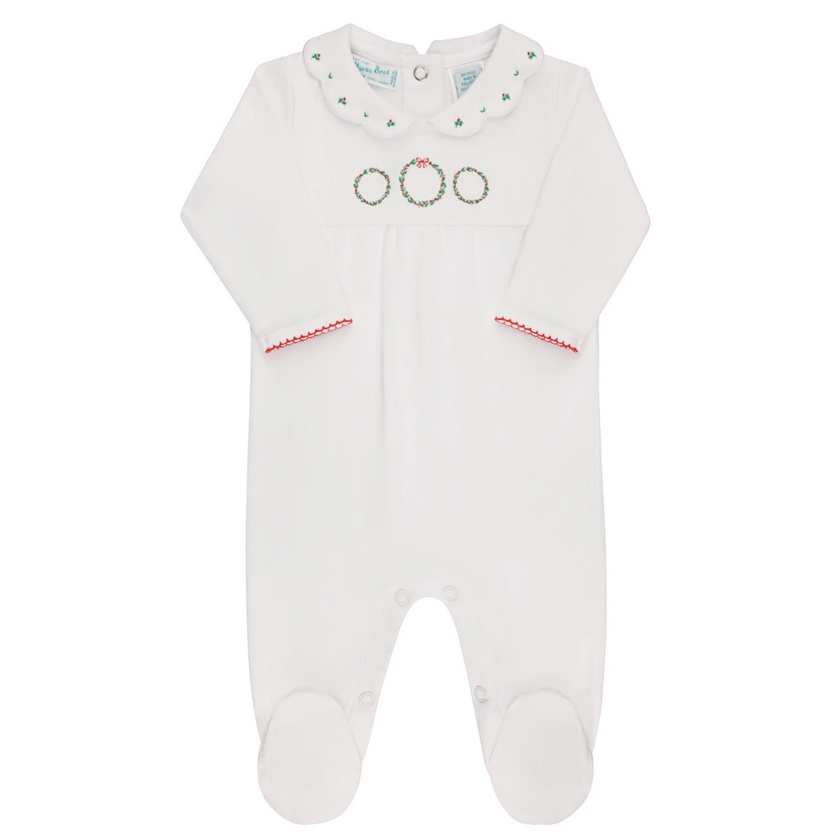 WRG221 Holiday Wreath Cotton Romper