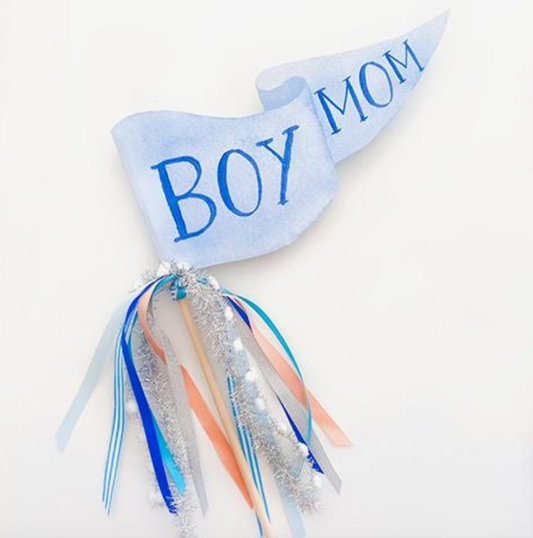 Boy Mom Party Pennant Flag