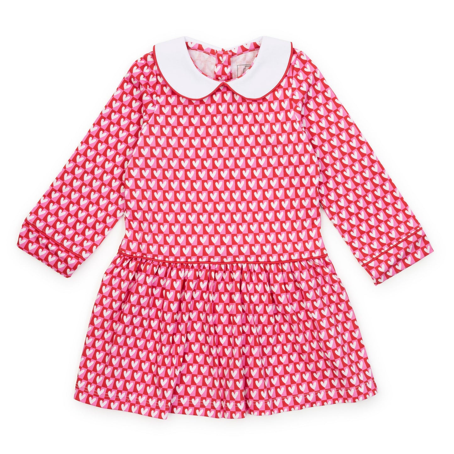 Lillian Dress - Checkered Hearts Red