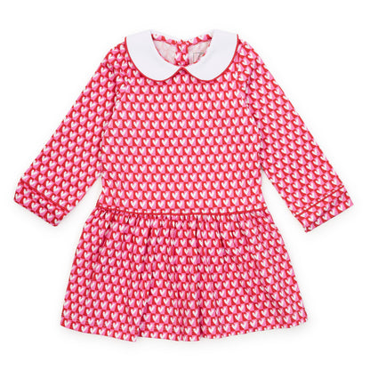 Lillian Dress - Checkered Hearts Red