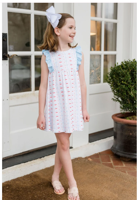 Lilly Dress - Cherries and Bows Knit