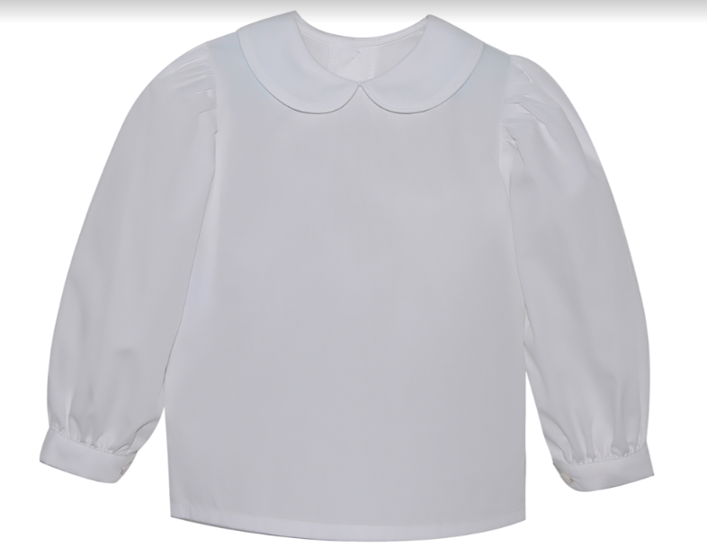 Girl LS White Blouse