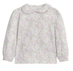Ruffled Peter Pan Blouse - Lavender Gables Floral