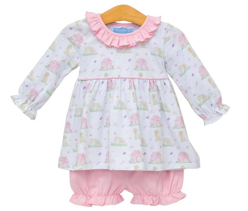 Puppy Pals Ruffle Bloomer Pants Set