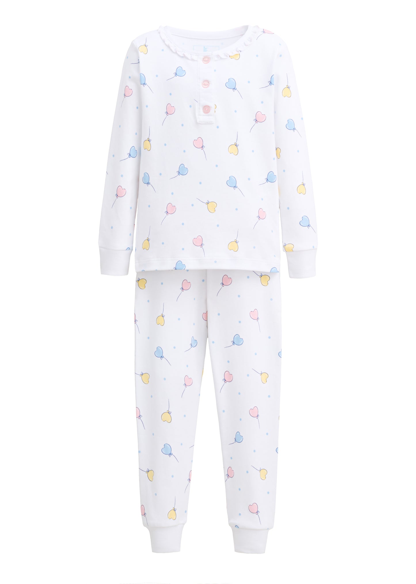 Ruffle Printed Jammies - Heart Balloon