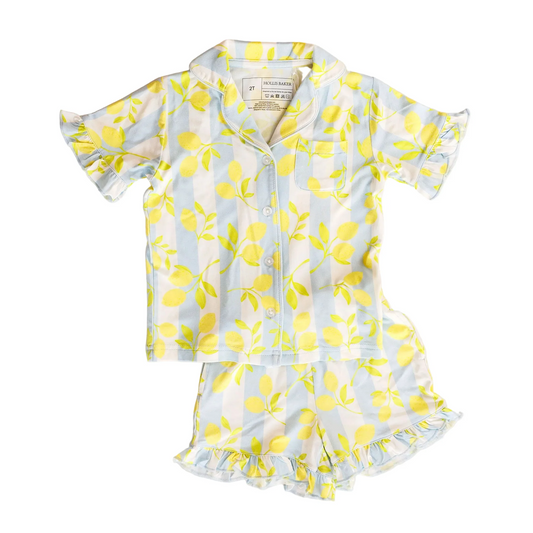 Ruffle Set - Lemons Blue