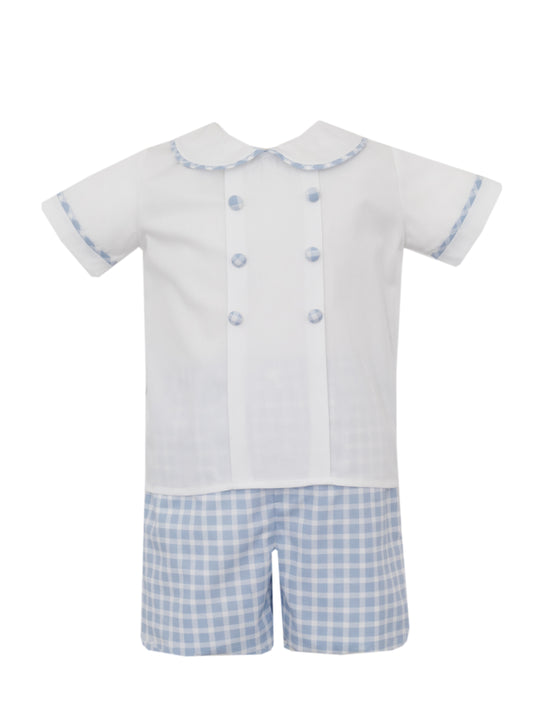 Boys Short set Blue Check 3005