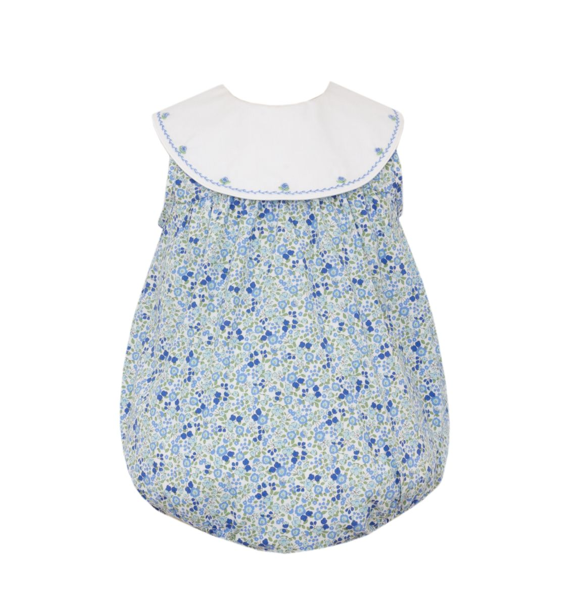 GROUP 5 - Peri Blue Liberty print girl´s bubble w/ white round collar (3004F-CS27)