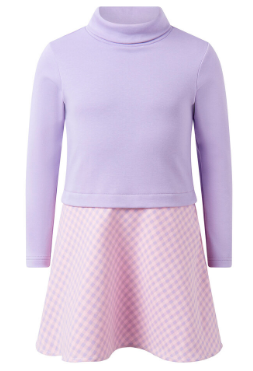 Check Turtle Neck Dress