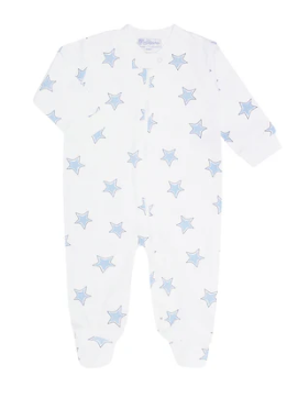 Stars Print Zipper Footie