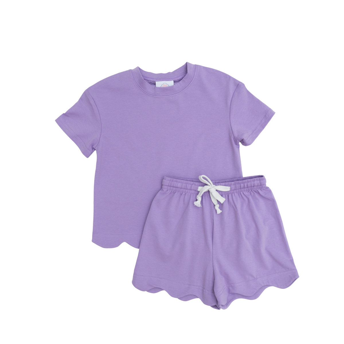 Scallop Play Short Set - Lilac