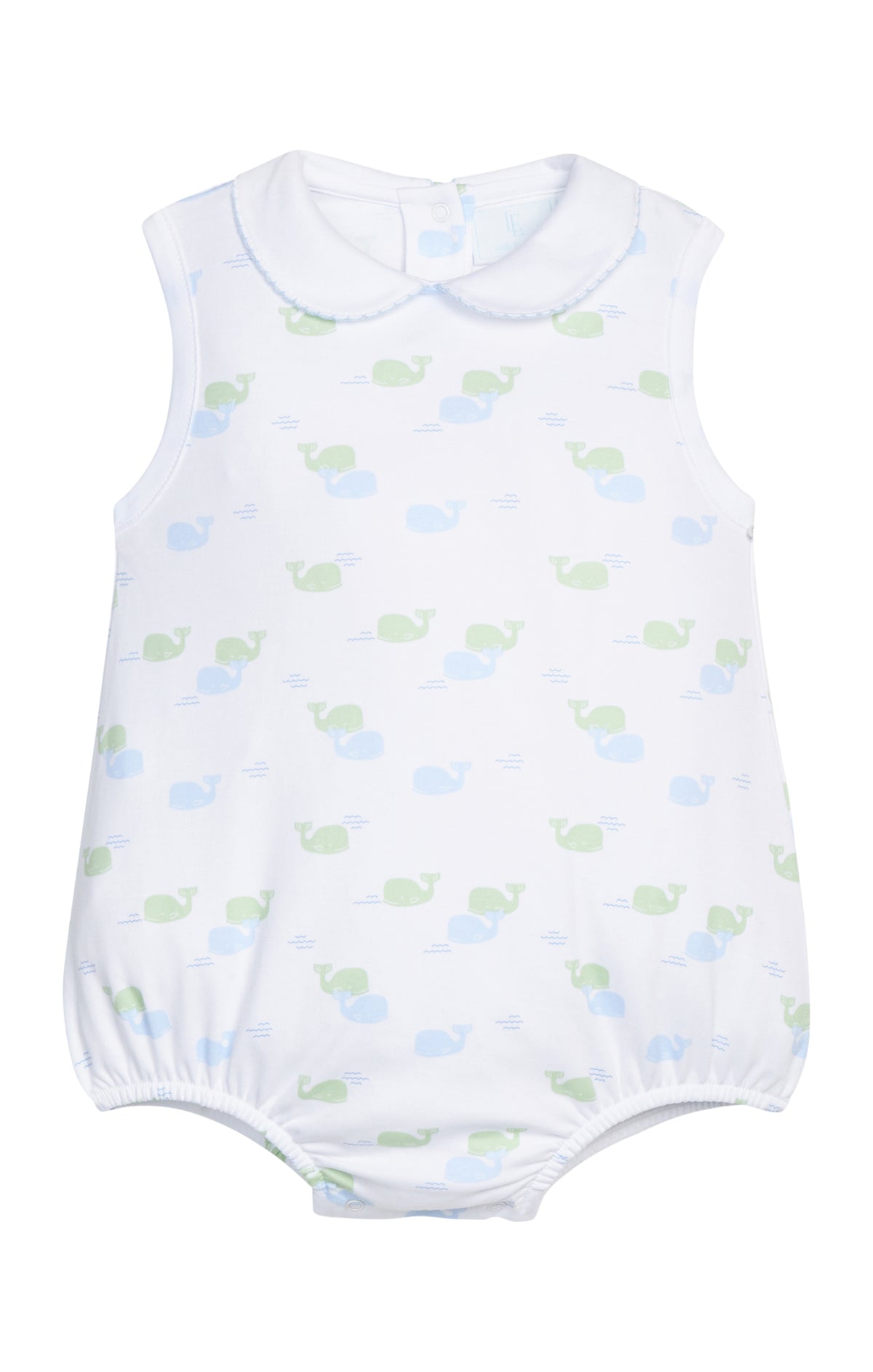 Printed Peter Pan Bubble - Blue Whales
