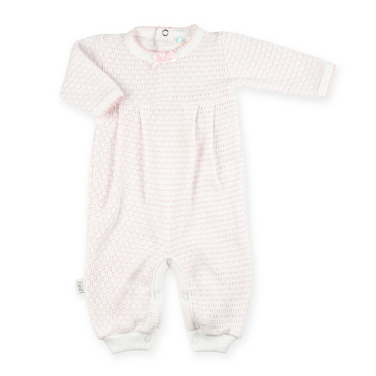 Patyport™ Long Sleeve Pinstripe Romper - Without Bow, Blue