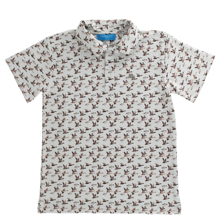 S/S Performance Polo - Duck on Tan