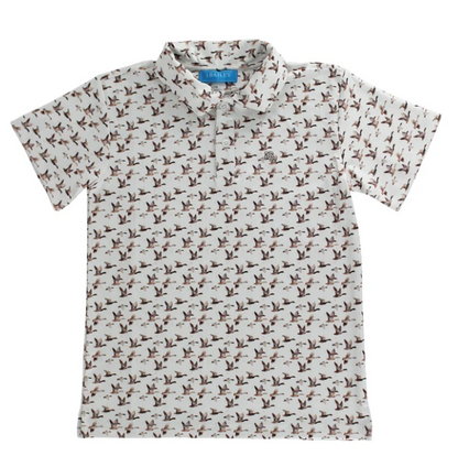 S/S Performance Polo - Duck on Tan