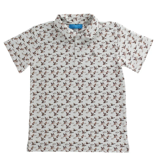 S/S Performance Polo - Duck on Tan
