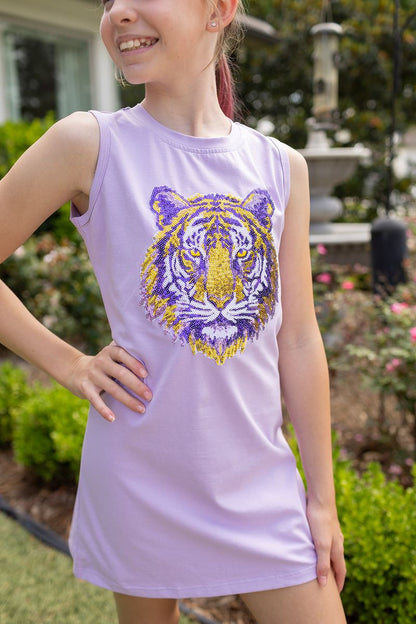 Sequin Patch Dress - Tiger Face