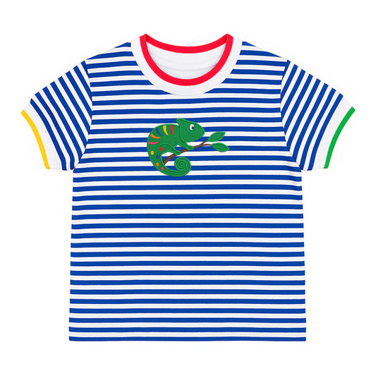 Stripe Knit Tshirt With Lizard