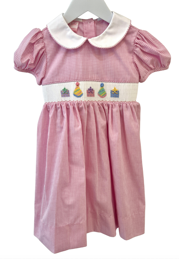 BIRTHDAY GIRL'S - Pink Gingham Dress 125D