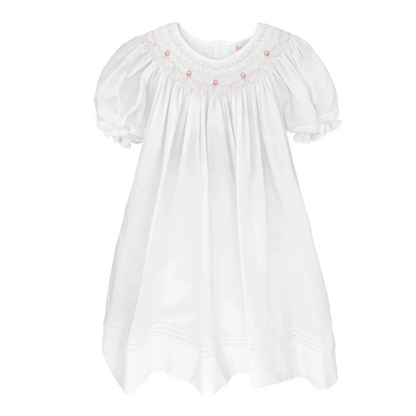 Daygown w/Heart Smocking & Pearls 5712