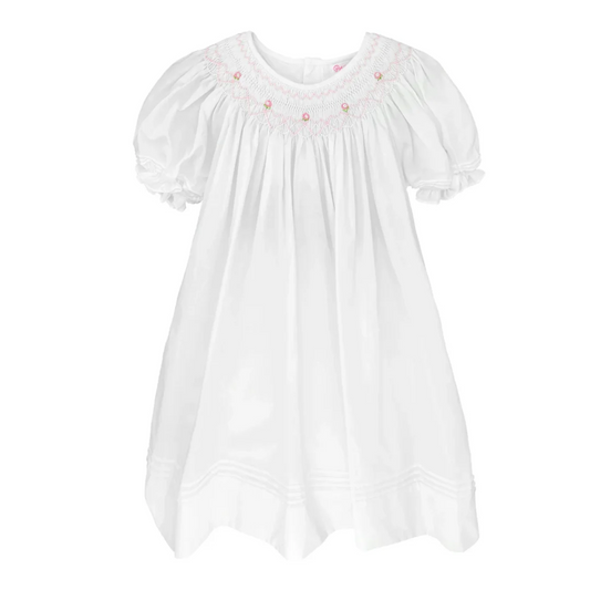 Daygown w/Heart Smocking & Pearls 5712