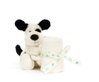 Bashful Black and Cream Puppy Blankie