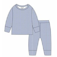 Load image into Gallery viewer, Uptown Baby 2 Piece Sleep Blue Gingham Set