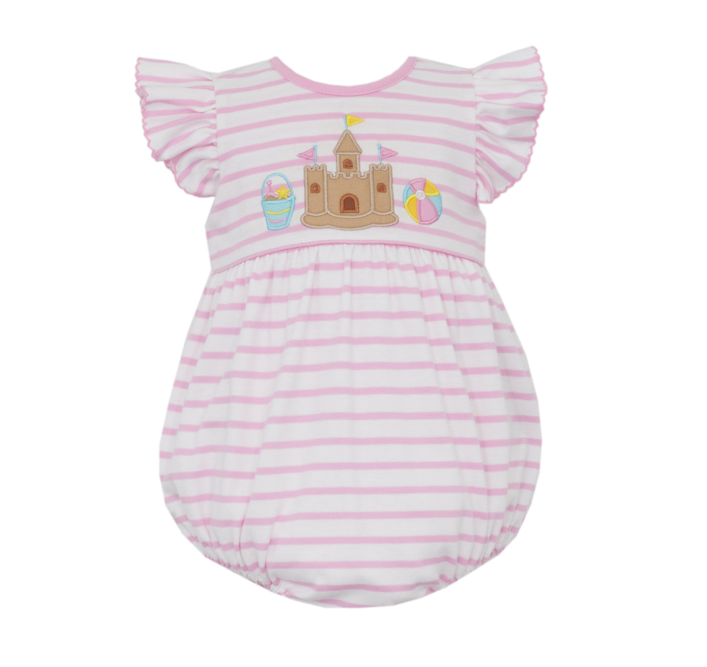 Sand Castle Girl's Pink Knit Stripe Sunbubble