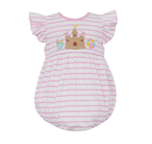 Sand Castle Girl's Pink Knit Stripe Sunbubble