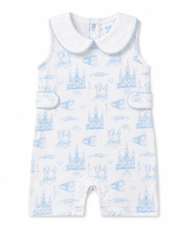 Peter Pan Collar Jon Jon - Blue Garden District Toile