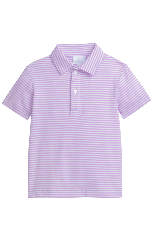 Short Sleeve Polo - Lavender Stripe