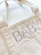 Load image into Gallery viewer, BABY Embroidered Large Boat Tote -  Natural