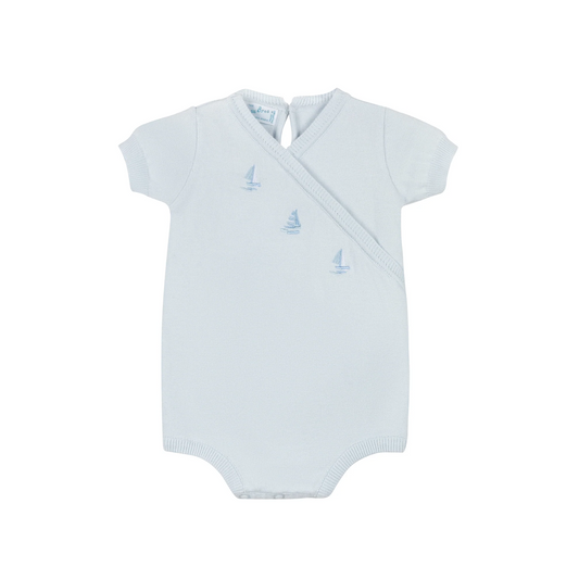 Boys Little Sailboat Knit Romper 9181