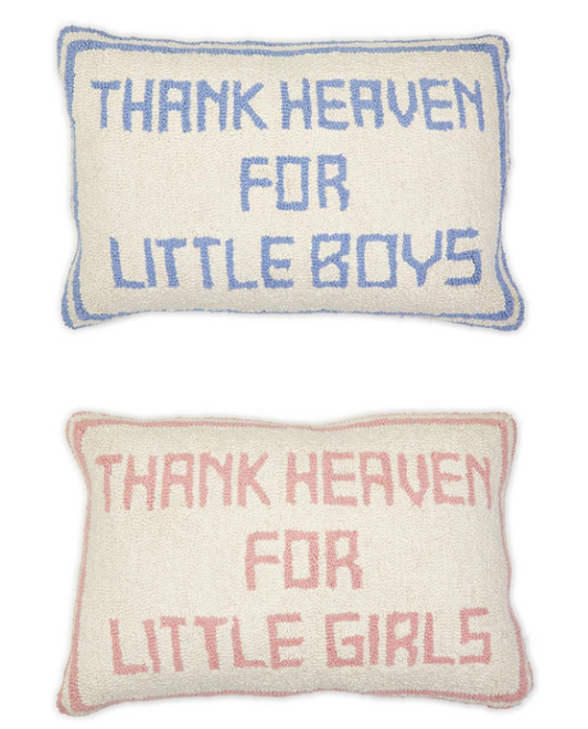 Thank Heaven for Little Girls Embroidery Pillow