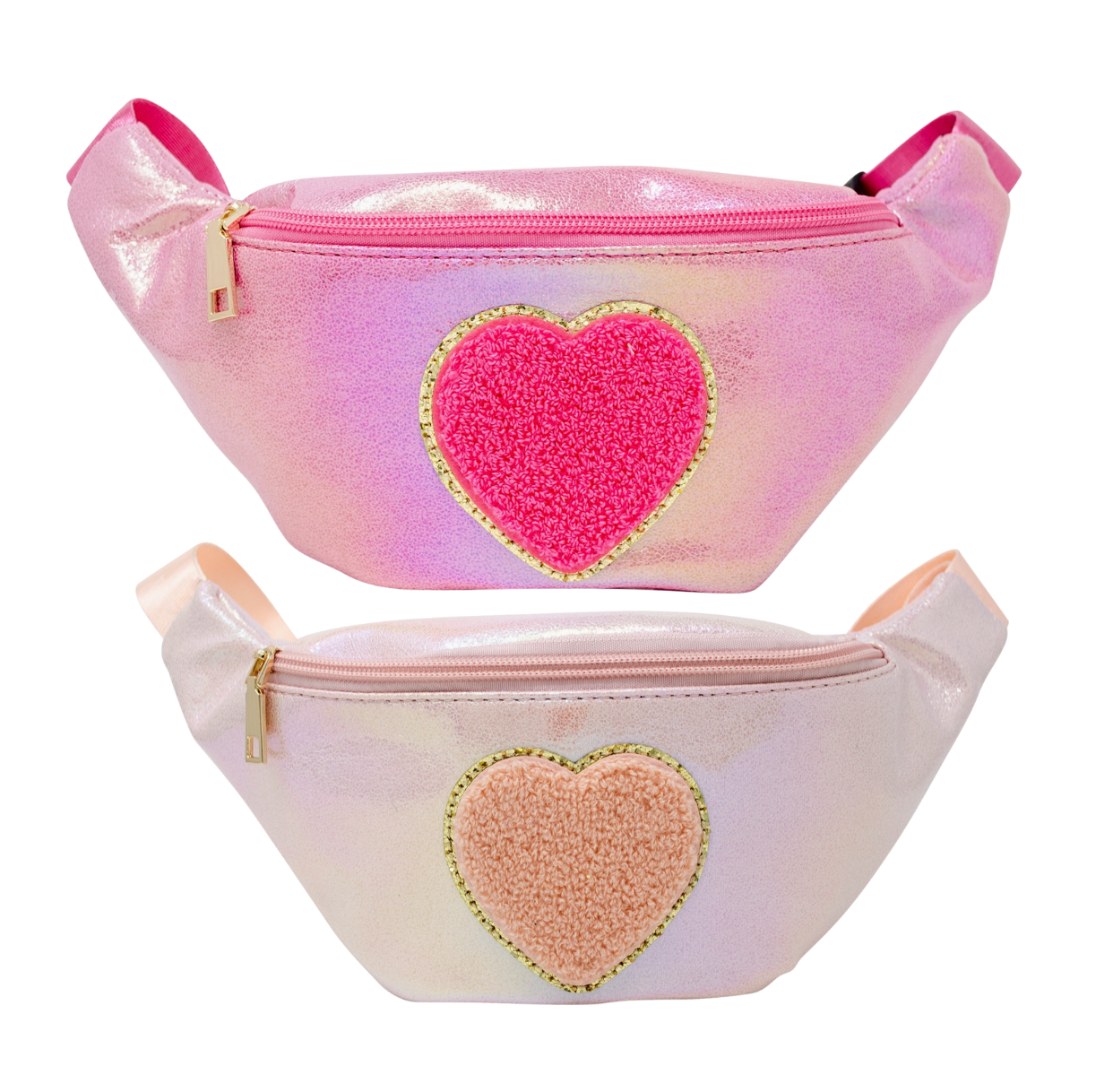 Shiny Heart Patch Sling Bag - Tween