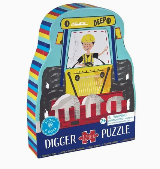 Digger 12pc Shaped Jigsaw with Shaped Box