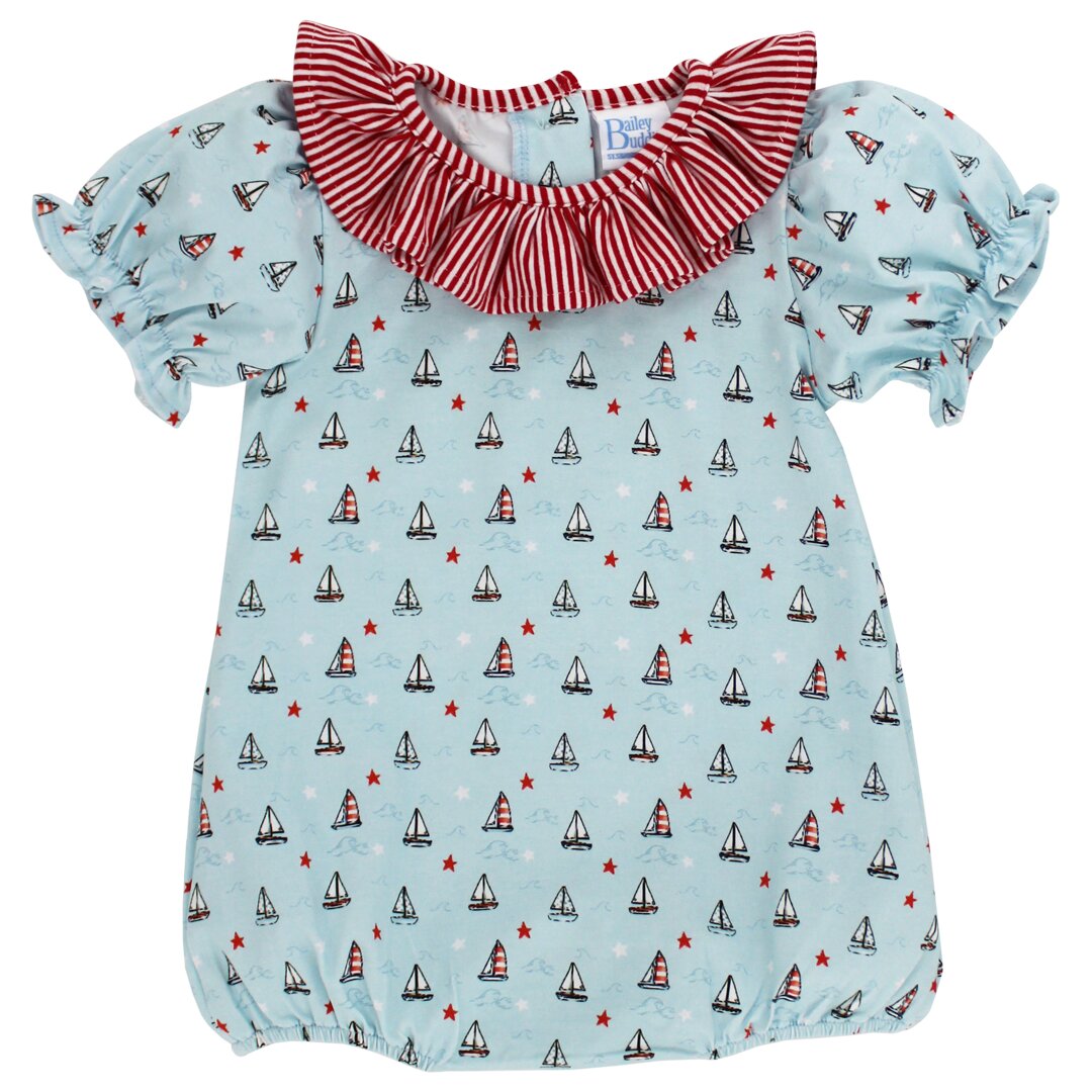 Knit Infant Ruffle Bubble - Regatta Club