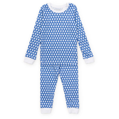 Grayson Pajama Pant Set - Checkered Hearts Blue