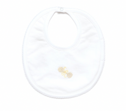 Ivory Heirloom Rattle Pima Baby Bib