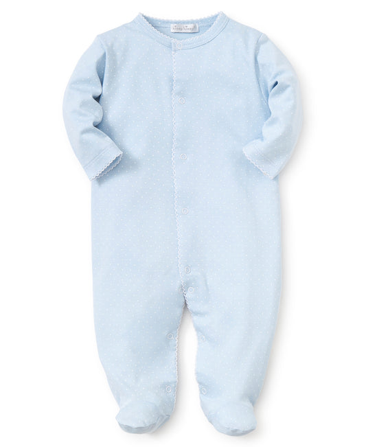 Kissy Dots Print Footie - Blue