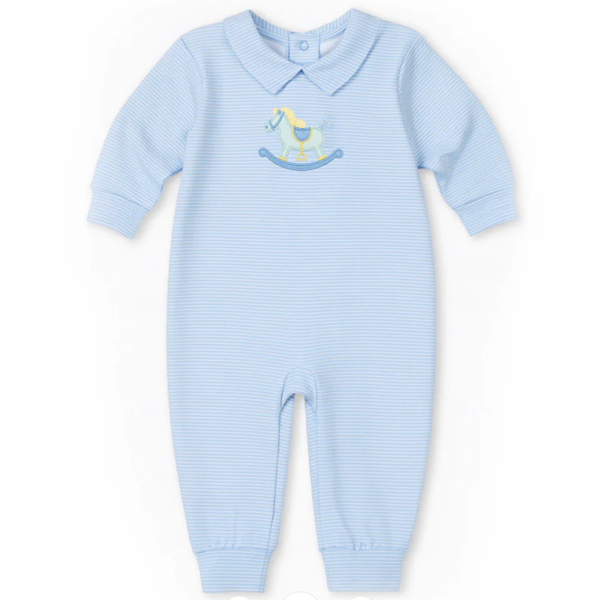 Stripe Knit Longall With Rocking Horse Boy H6151